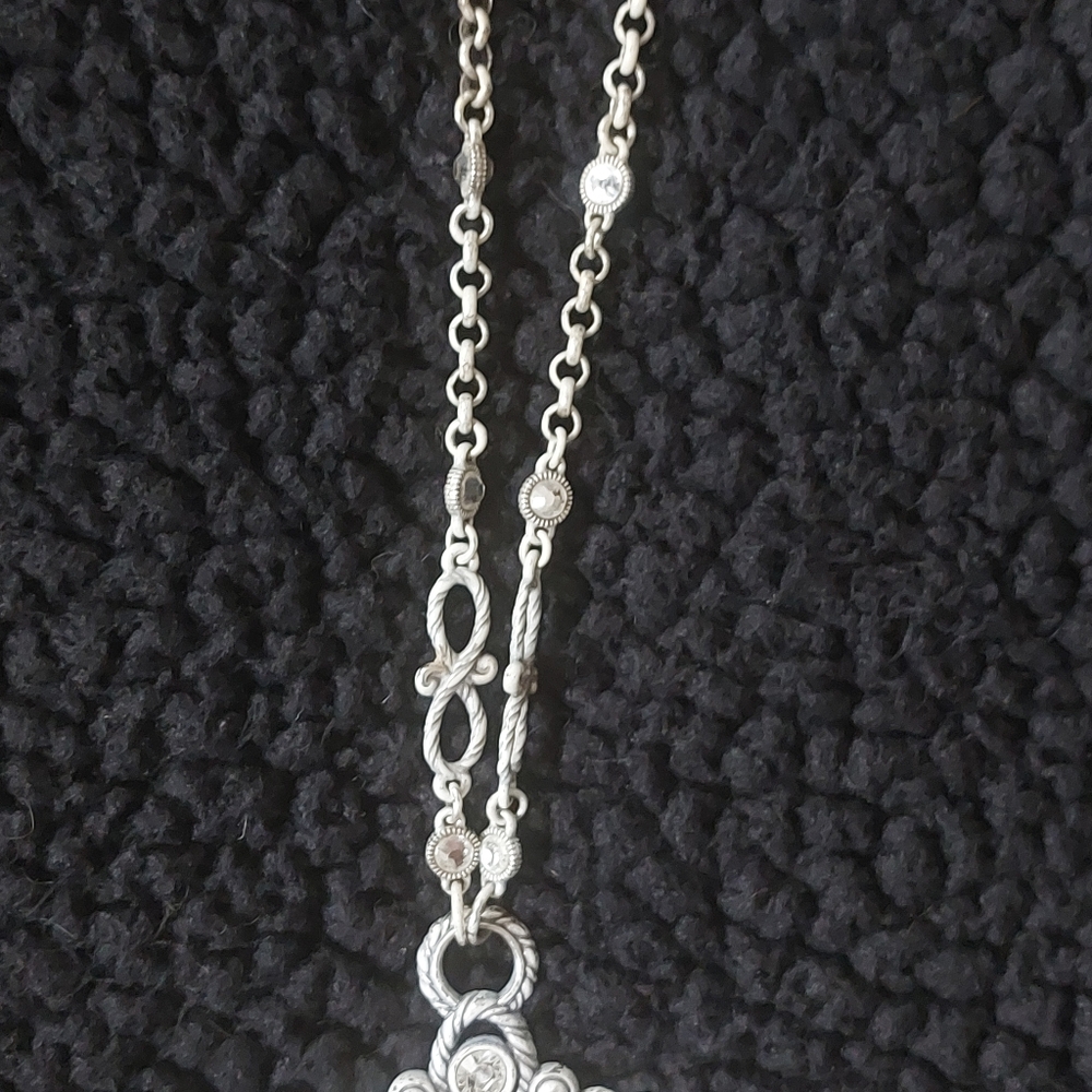 Brighton Silver And Rhinestone Statement Necklace… - image 4